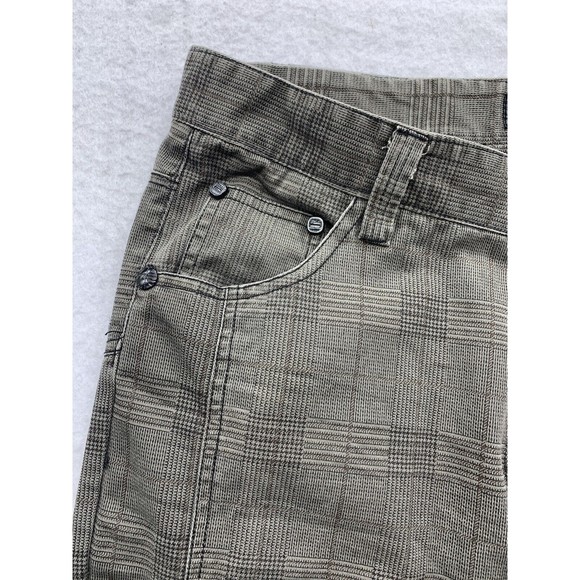 F.J.S.A.I Pants Men Size Size 34/32 Khaki Embellish Pockets Zippers Plaid Check - Picture 5 of 16